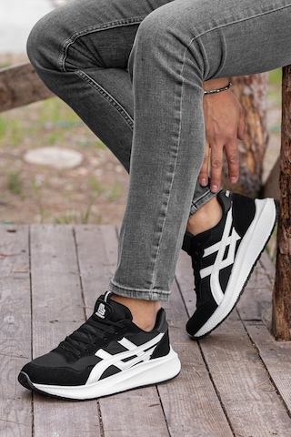 Garantili D120 Günlük Ortopedik Erkek Sneaker Spor Ayakkabı Siyah-beyaz