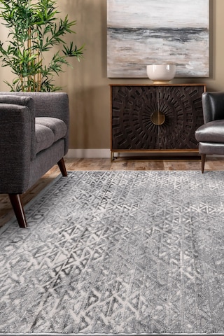 Notteo Modern Halı Yumuşak Dokulu, Dokuma Tabanlı, 7 Mm İnce Form, Dayanıklı Gri 1