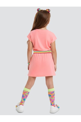 Denokids Pembe Çilek Kız Çocuk Havlu Elbise Çok Renkli