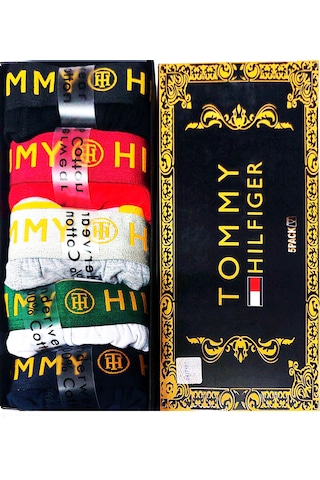 Tommy Hilfiger Erkek Boxer Relax Fit 5"li Slim Fit Antrasit - Lacivert - Bordo