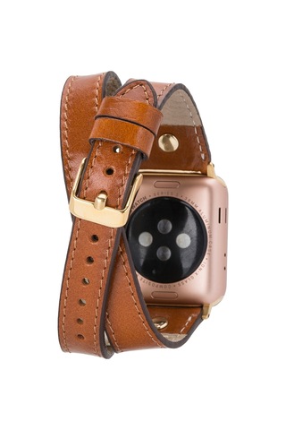 Alpıne Double Tour Heritage Tan Hakiki Deri Apple Uyumlu Watch Kordonu - 44/45/46/49mm