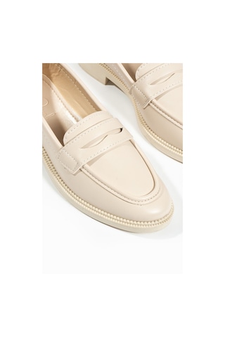 Kadın Loafer Günlük Klasik Casual Makosen Fonle Bej Bej