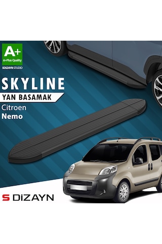 S-dizayn Citroen Nemo Skyline Siyah Yan Basamak 173 Cm 2008-2017 A+ Kalite