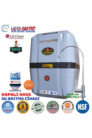 Light Gastro Gri Siyah Montaj Dahil 14 Aşama Su Arıtma Cihazı