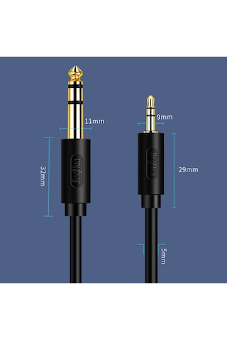 Sones Jınghua 3,5 Mm - 6,5 Mm Ses Kablosu Amfi Gitar 6,35 Mm Kablo, Uzunluk: 3 M