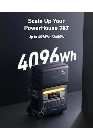 Anker Powerhouse 760 Ek Taşınabilir Güç Kaynağı 2048wh 2400w - 767 İle Uyumlu Ek Batarya - A1780 Anker Türkiye Garantili