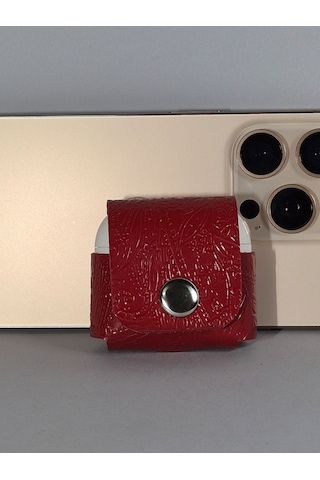 Gogo Hakiki Deri Apple Uyumlu Airpods 4.nesil Kılıf Kırmızı
