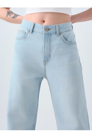 Wide Leg Regular Fit Kadın Pantolon Denim