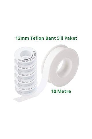 Teflon Bant Sızdırmazlık Bandı 12mm. X 10 Metre 5 Adet Teflon Bant Sızdırmazlık Bandı 12mm. X 10 Metre 5 Adet