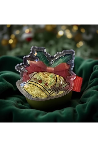 Noel Temalı 2'li Toka Seti Şapka + Geyik Christmas Hair Clip Set-209 Yeşil
