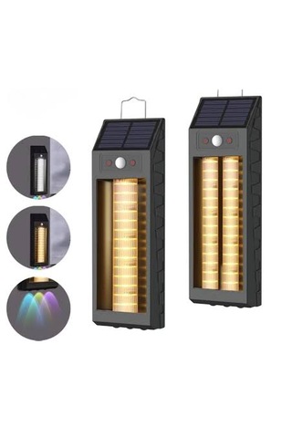 Solar Sensörlü 3 Modlu Animasyonlu Duvar Aplik Siyah