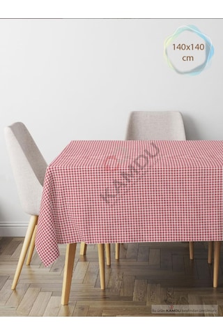 140 X 140 Cm Pötikare Desen Masa Örtüsü, Piknik Örtüsü, Sofra Bezi, Beslenme Örtüsü Kırmızı