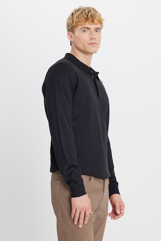 AC&Co / Altınyıldız Classics Erkek Sıyah Yünlü Standart Fit Normal Kesim Polo Yaka Triko Kazak SIYAH