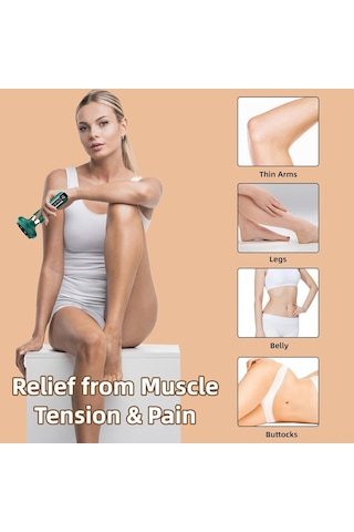 Geeksen 12 Hız Şarjlı El Tipi Vakumlu Masaj Aleti - Derin Kas Rahatlatma Yeşil