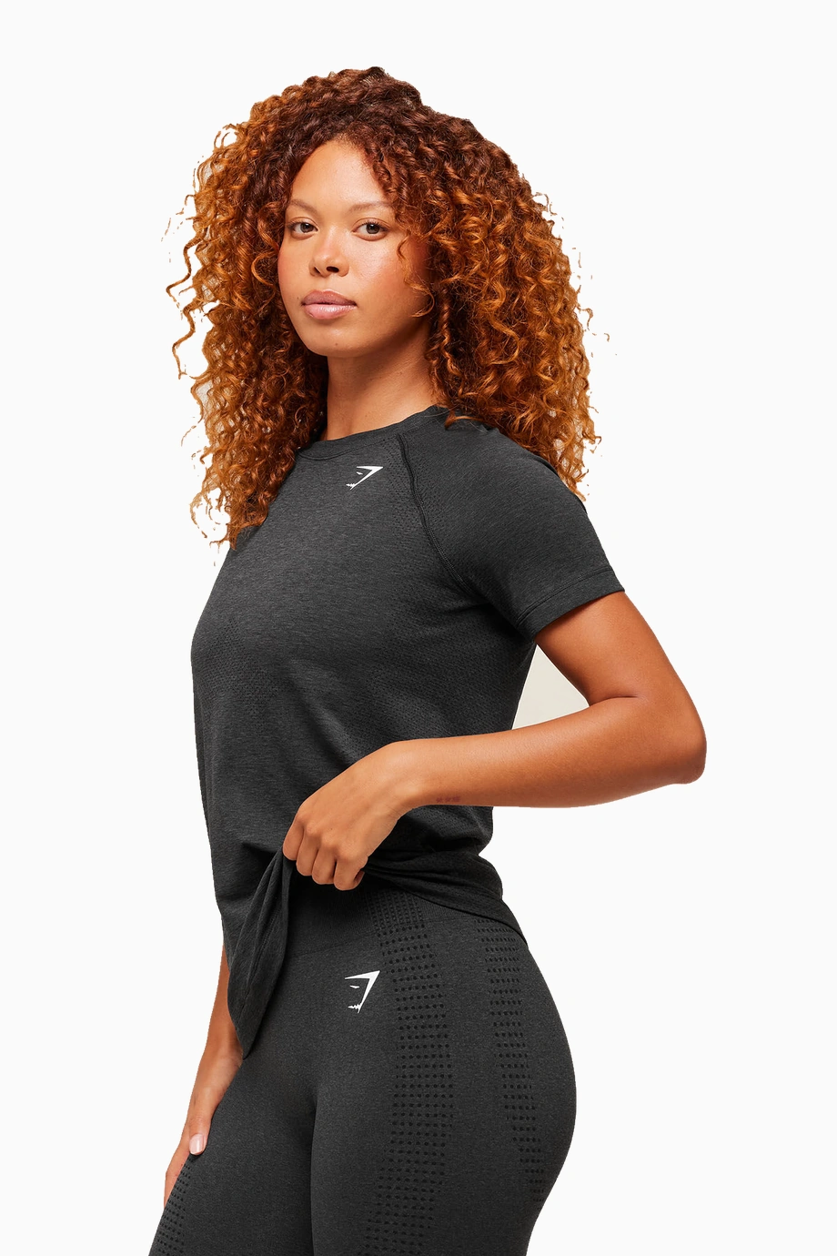 Gymshark Vital Seamless 2.0 Hafif Kadın Siyah Spor Tişörtü