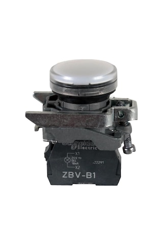 Schneider 24V AC/DC 22MM Led Işıklı Beyaz Sinyal Lambası