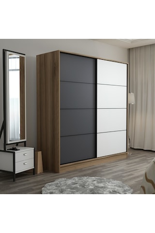 Minarmobilya Minar Kale210Y 2K Sürgülü Dlp 220G Cm - Dore Antrasit Byz