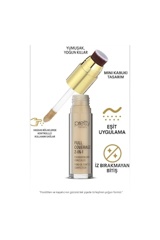 Wonderway Full Coverage 2-in-1 Fondöten & Kapatıcı 02 Buğday Ten