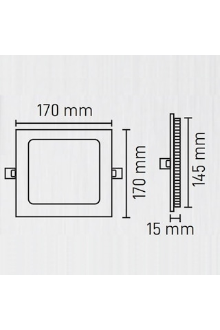 Maxled 12w Kare Sıva Altı Led Panel 3000k Günışığı