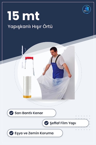 Boya Badana Eşya Koruma Yapışkanlı Hışır Örtü Mobilya Koruyucu Ku