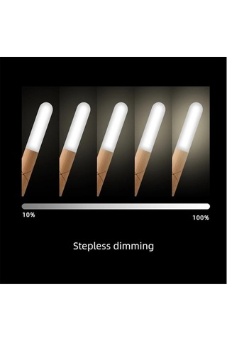 Ulzyvf Ahşap Gece Lambası - 3 Renk, Manyetik Taban, Şarj Edilebilir Beyaz, 2'li Paket Beyaz