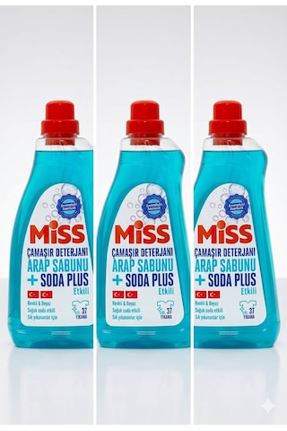 Miss Sıvı Çamaşır Deterjanı Arap Sabunu & Soda Plus 3'lü Paket 3x1.5 L 1500 ML