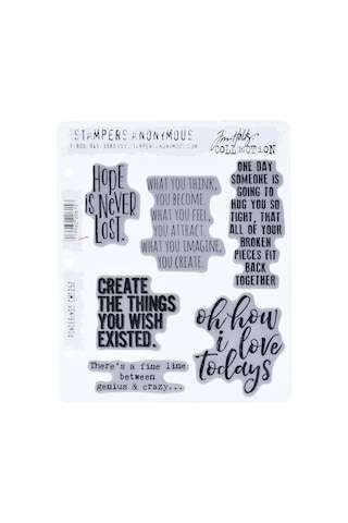 Stampers Anonim Cms252 Ponderings Tim Holtz Yapışkanlı Mühür, 17,8 X 21,6 Cm, Şeffaf Diğer