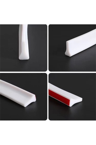 Ximistore9 Silikon Banyo Su Engelleyici Şerit, Otomatik Yapışkan, Sınır Olmayan Duşlarda Etkili Su Koruma, Beyaz 200 Cm Gri