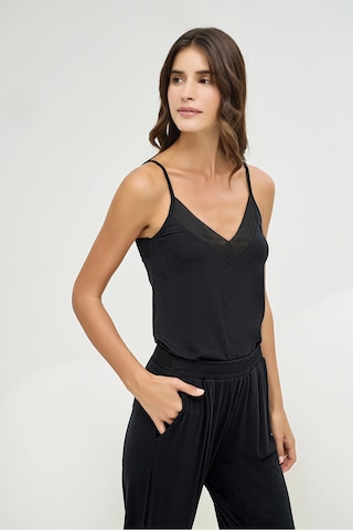 U.S. Polo Assn. 16596 Kadın İnce Askılı Pijama Takım Siyah