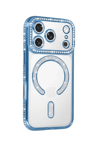 Zenviya21 Newface Apple İphone 18 Pro Joke Simli Magneticsafe Kılıf - Sierra Blue Zenya785 renkli