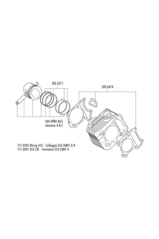 Polini Silindir Seti 63mm 182cc Hava Soğutmalı Piaggio Vespa 125/150 4t 3v 140.0235