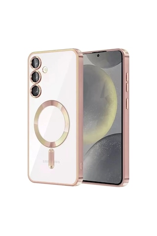 Mey İthalat Samsung Galaxy Uyumlu S24 Kılıf Kross Magneticsafe Kapak - Rose