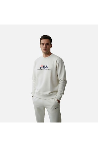 Ekru Fila Unisex Sweatshirt Valsera Logo Fau0226.10010 Ekru