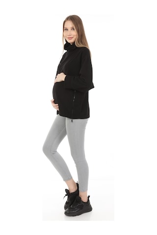 Luvmabelly Myra4280 Fermuarlı Hamile Sweatshirt -Siyah