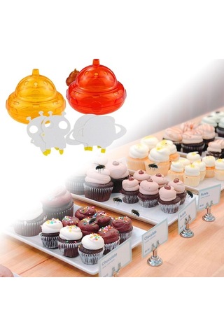 Createtech Suntek Uzay Gemisi Şekli Yeniden Kullanılabilir 2 Adet Kırmızı Meyve Sineği Kapanı