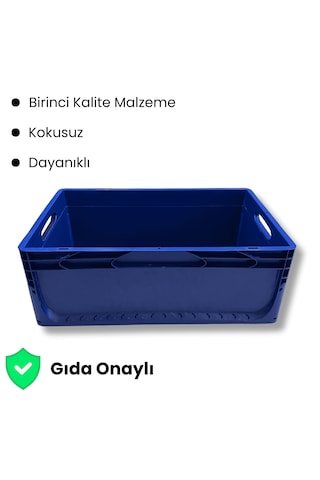 Alpbx 1.kalite Mavi Plastik Kasa 60x40x22 Cm - Kutu 44 Litre Mavi