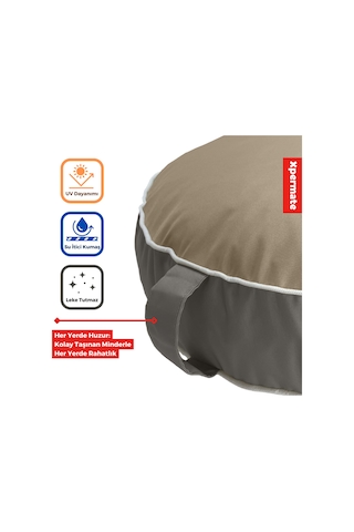 Xpermate Fermuarlı Kedi Köpek Minderi Kedi Köpek Yatağı Bej - Gri