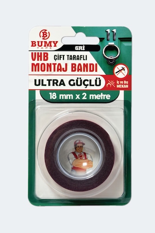 Vhb Montaj Bandı 18mm X 2mt Gri