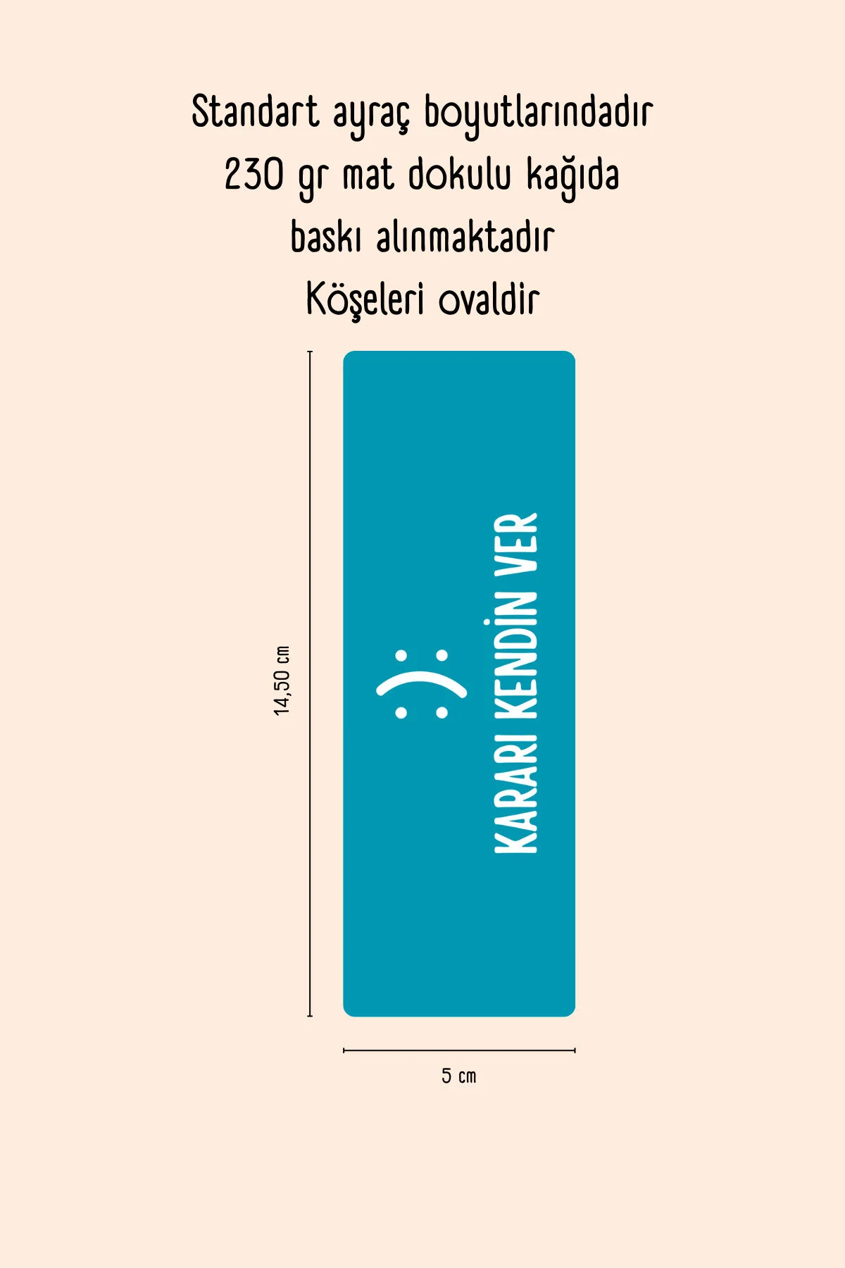 Kitap Ayracı, Motto Ayraçlar, 8 Adet Kitap Ayracı Seti, 5 Cm X 14,50 Cm, Oval Köşe