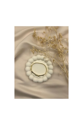 Lunarie Vintage Tarz Siyah Taş Detaylı Açık Bileklik Bilezik Altın