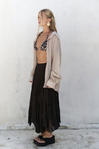 Mai Collection Mai Studios Co. Syaritta Oversize Vizon Transparan Gömlek VİZON