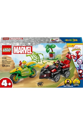 LEGO® Marvel Spidey ve İnanılmaz Arkadaşları Spin ve Electro Dinozor Aracı Takibi 11198 - 4 Yaş ve Üzeri Yaratıcı Oyuncak Seti (124 Parça)