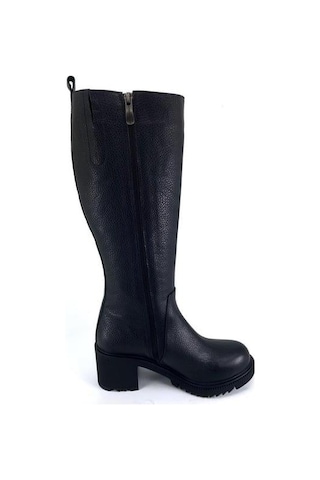 Mammamia 2060 Hakiki Deri Günlük Kadın Bot-siyah Siyah