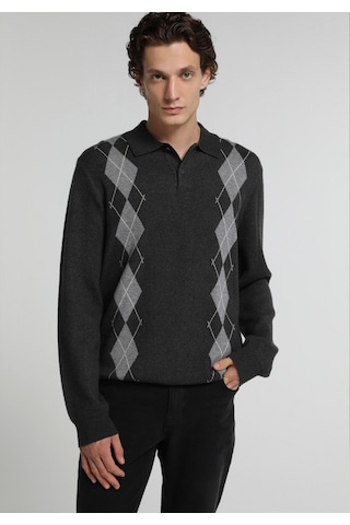 Colin's Colins Regular Fit Polo Yaka Jakarlı Erkek Gri Kazak Cl1083981 Q1.v1 Mga Gri Melanj