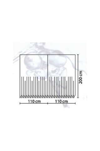 Banyo Perdesi 2x110x200 Çift Kanat Duş Perdesi + Halka Duşakabin Perdesi 2558 Çok Renkli