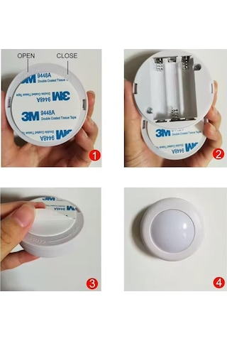 Ayt Powermaster Pm-26973 Rgb Renkli Gün Işığı Led Raf Duvar Aydınlatma Lamba 3xaaa Pil İle Çalışır Tekli Gece Lambası Renkli