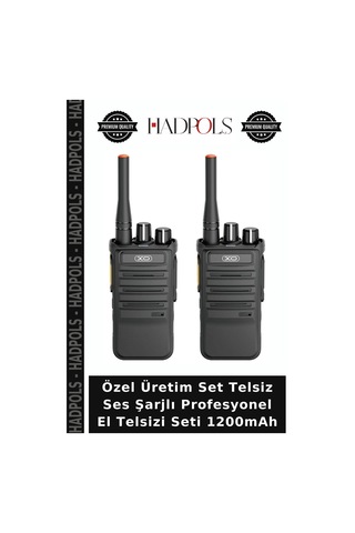 Özel Üretim Set Telsiz Ses Şarjlı Profesyonel El Telsizi Seti 1200mah