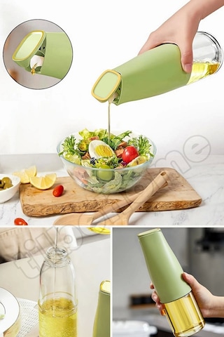 Tilbe Home 2li Fonksiyonlu Cam Yağdanlık 500ml Still Yerçekimi Ot