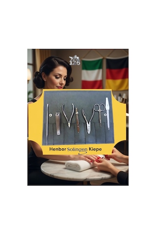 Solingen Henbor Kiepe Manikür Pedikür Seti Çantalı Set 3 / 7 Parçalı Set
