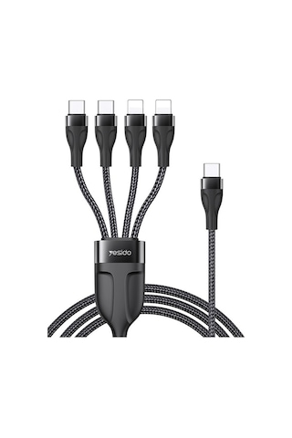 Flybuy Yesıdo Ca110 1.2m 4a Type-c - Siyah, Çift 8 Pin Şarj Kablosu